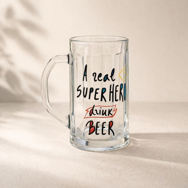 Кригла "A real superhero drink beer"