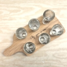 Сет од дрвена даска и 6 чаши за ракија!