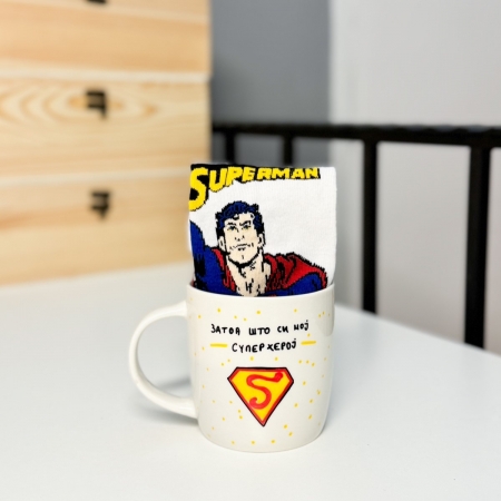 Сет шолја со чорапи „Суперхерој“