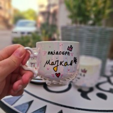 Бисерна шолја со тацна 