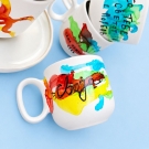 Шолји со water color техника со натпис по избор
