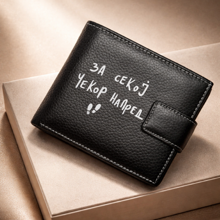 Машки кожен новчаник "За секој чекор напред"