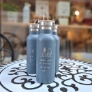 Сив гравиран термос со дизајн по избор