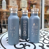 Сив гравиран термос со дизајн по избор